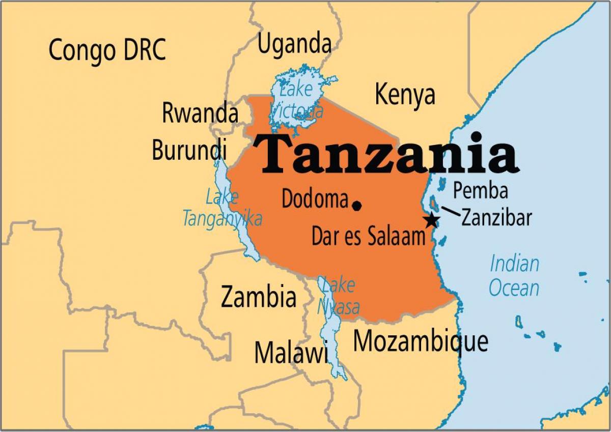 Карта на дар ес салам танзанија