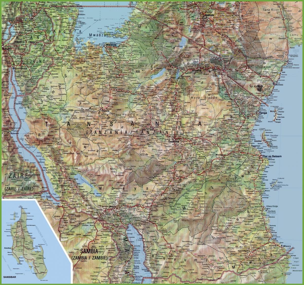 Карта на детални танзанија