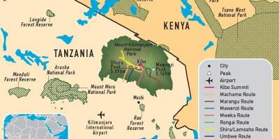 Карта на танзанија килиманџаро