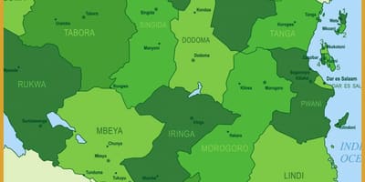 Карта на танзанија вегетација