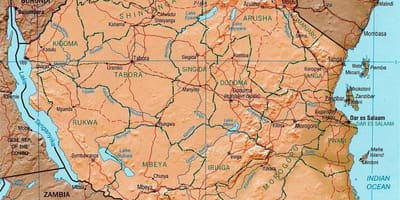 Танзанија географска карта