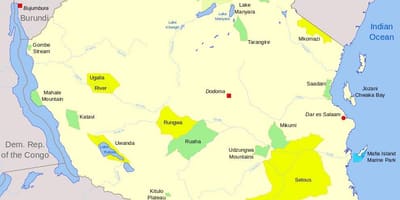 Национални паркови во танзанија мапа