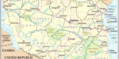 Мапа на реката танзанија