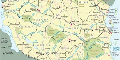 Танзанија туристички атракции на мапата
