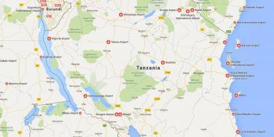 Карта на танзанија аеродроми 
